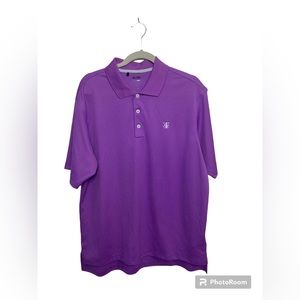Adidas purple short sleeve golf polo shirt. Towson. Large